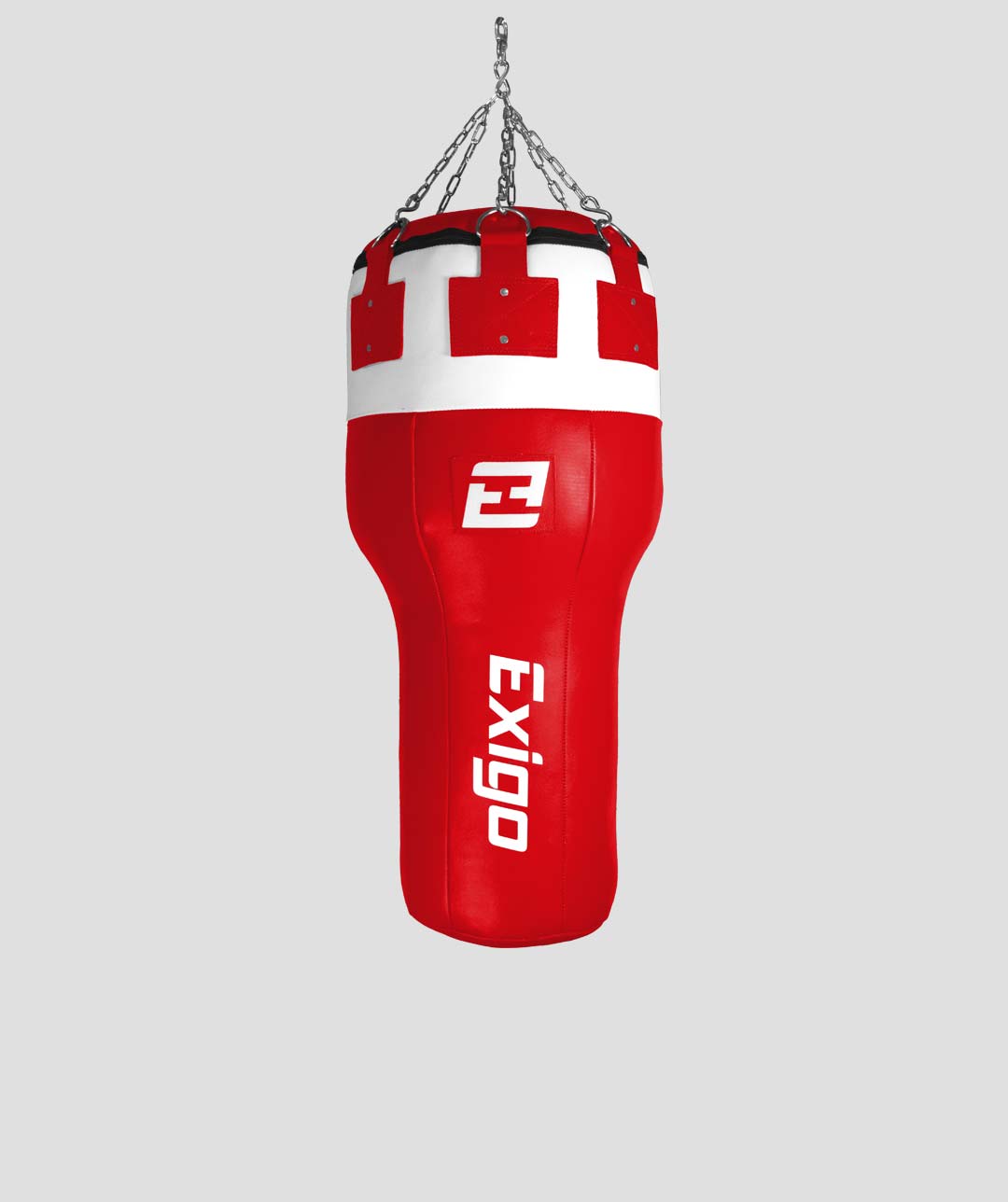 Exigo® Super Pro 3.5ft 40kg Leather Angle Punch Bag - Red/White