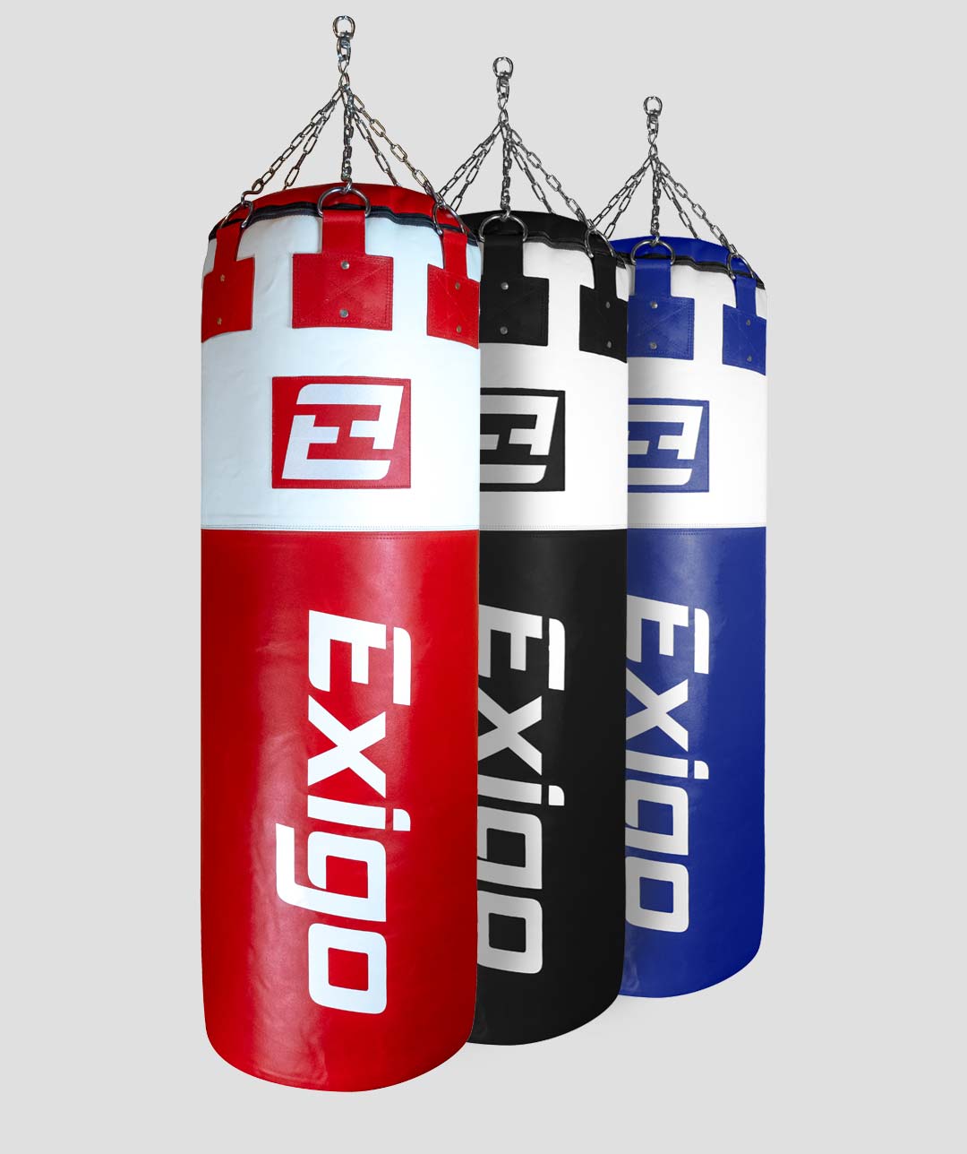 Exigo® Super Pro 4ft 6'' 75kg Immensus Leather Punch Bag - Red/White
