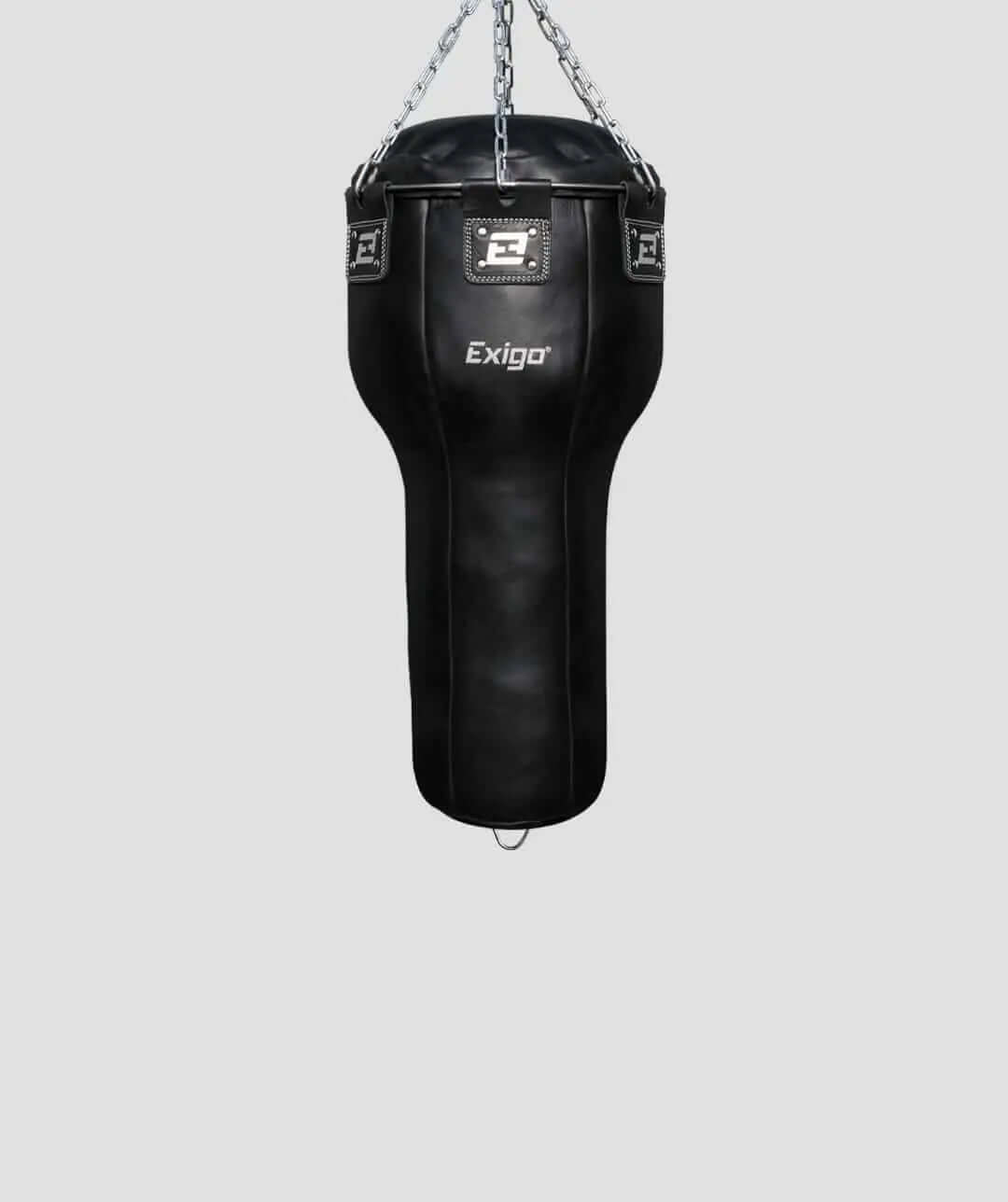 Elite Leather 3ft 3 Angle Punch Bag Black 35kg Exigo