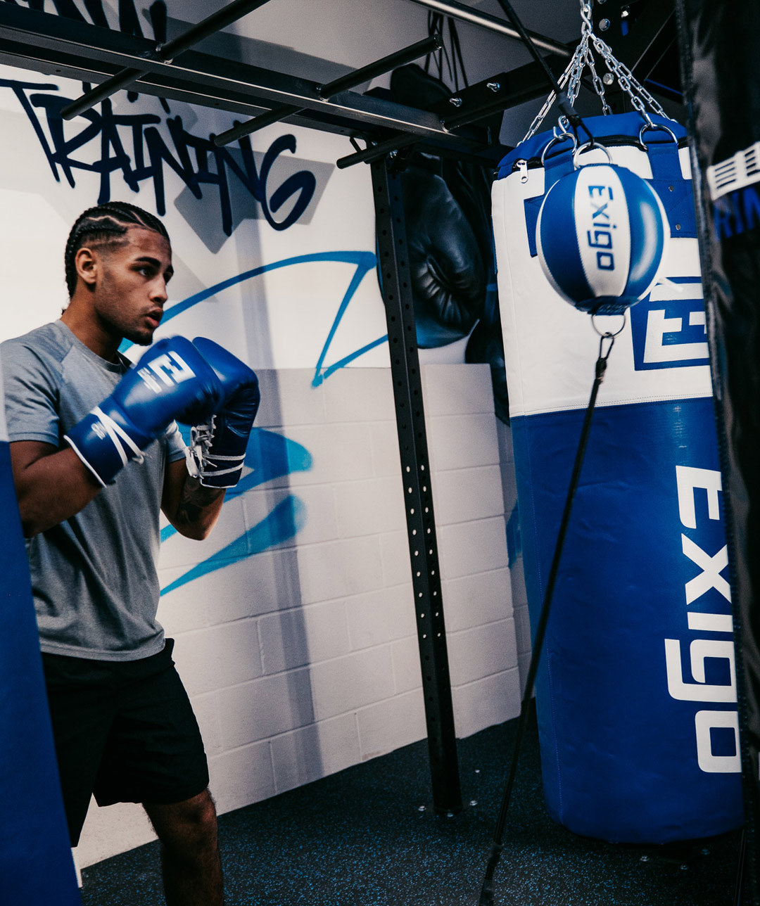 Exigo® Super Pro Leather Double End Ball - Blue/White