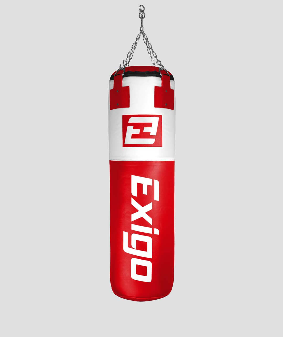 Exigo Super Pro 4ft 40kg Leather Punch Bag Red White