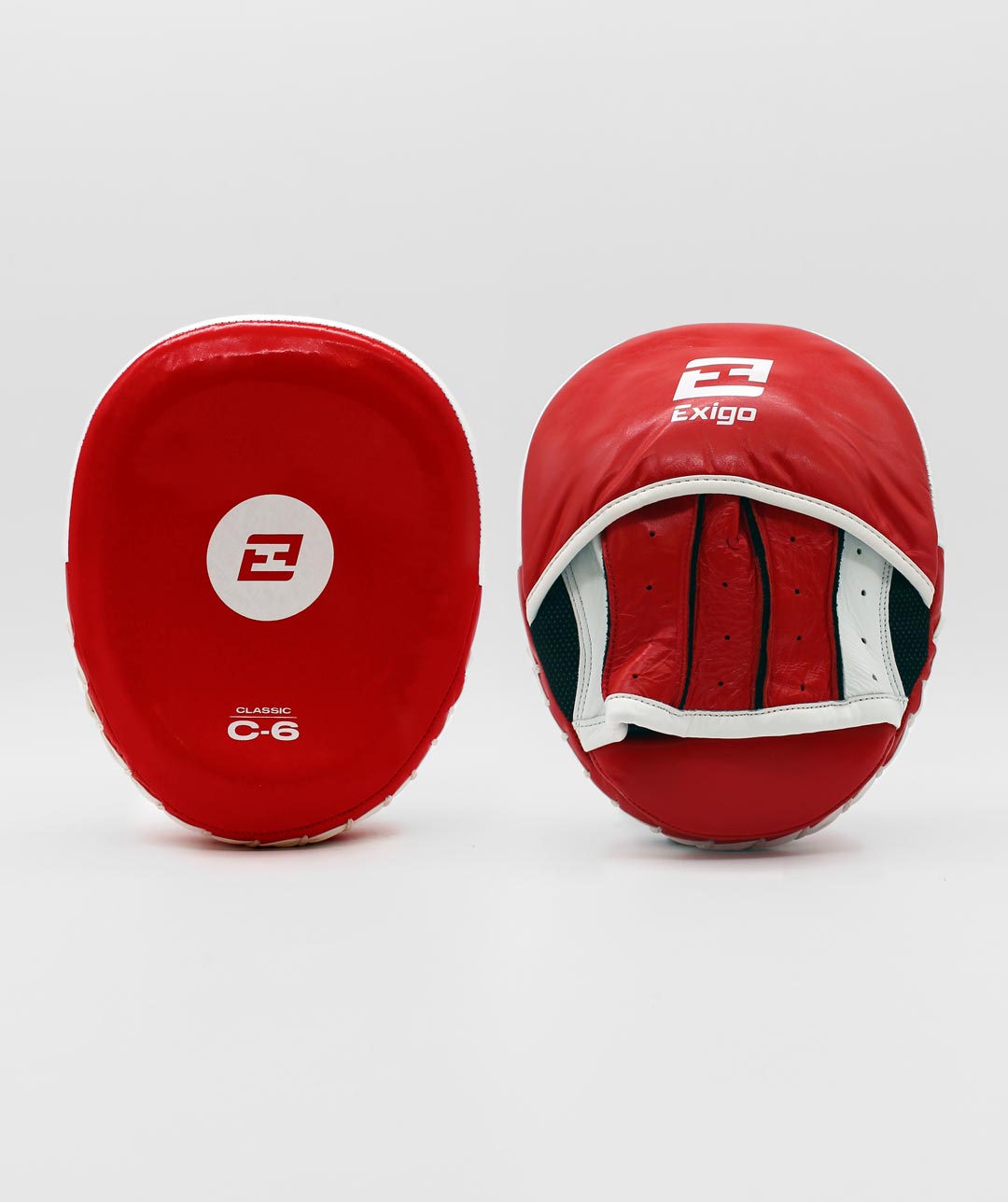 Exigo® C6 Classic Leather Pro Pads - Red/White