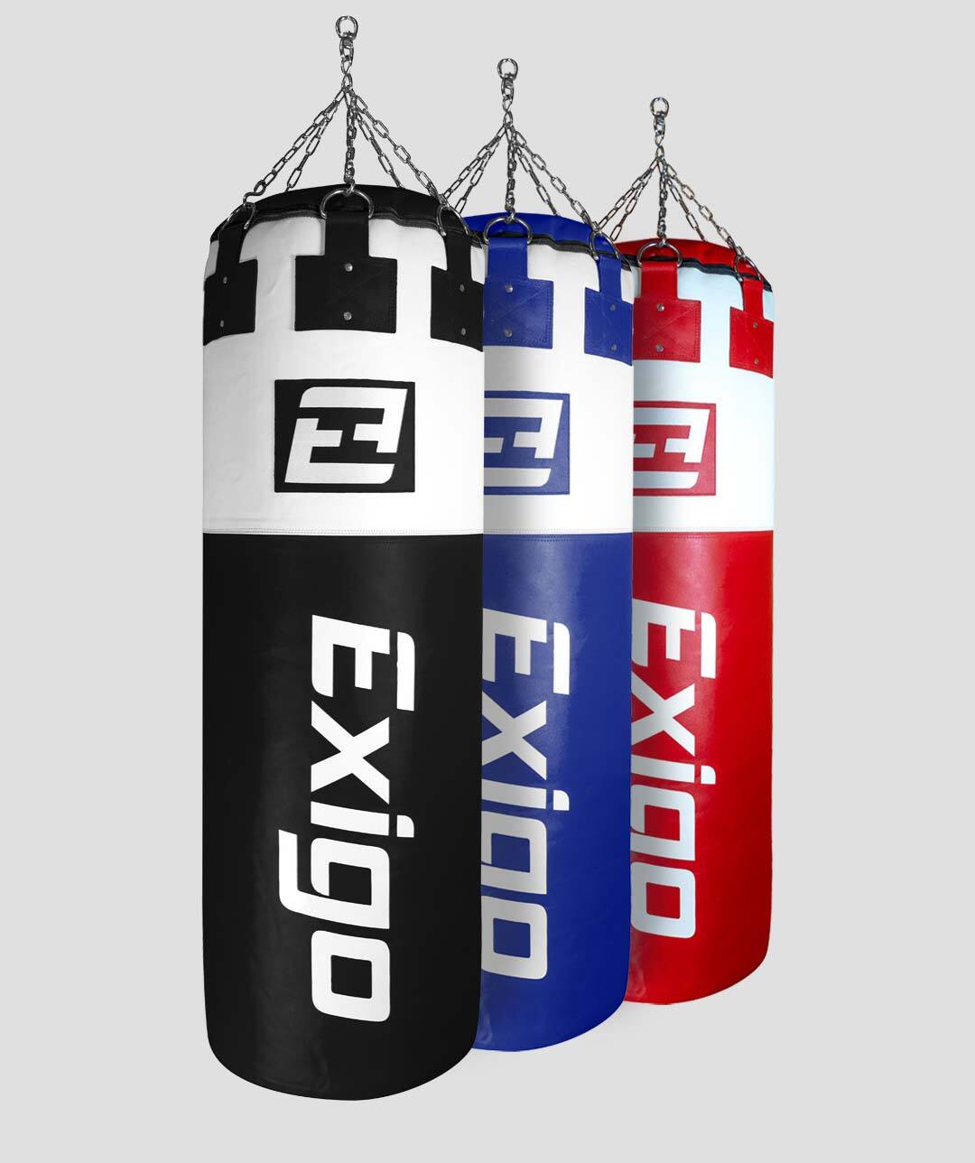 Exigo® Super Pro 4ft 6'' 75kg Immensus Leather Punch Bag - Black/White